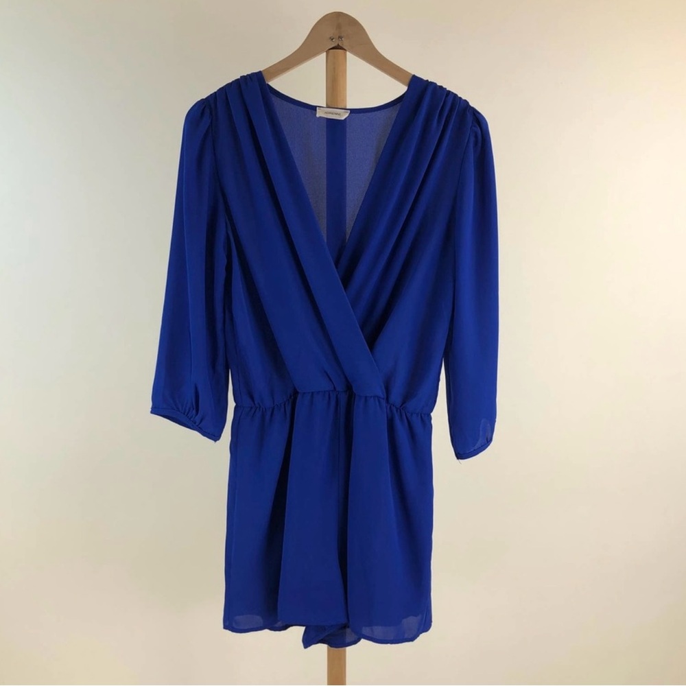 Adrienne Women's Royal Blue Chiffon Romper Size Large